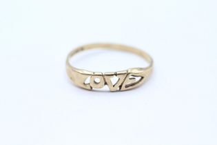 9ct gold 'love' ring Size N 1/2 - 1 g