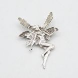 925 Sterling Silver HM Nymph Fairy brooch in perfect condition with tight fitting pin (7.5g) 60mm