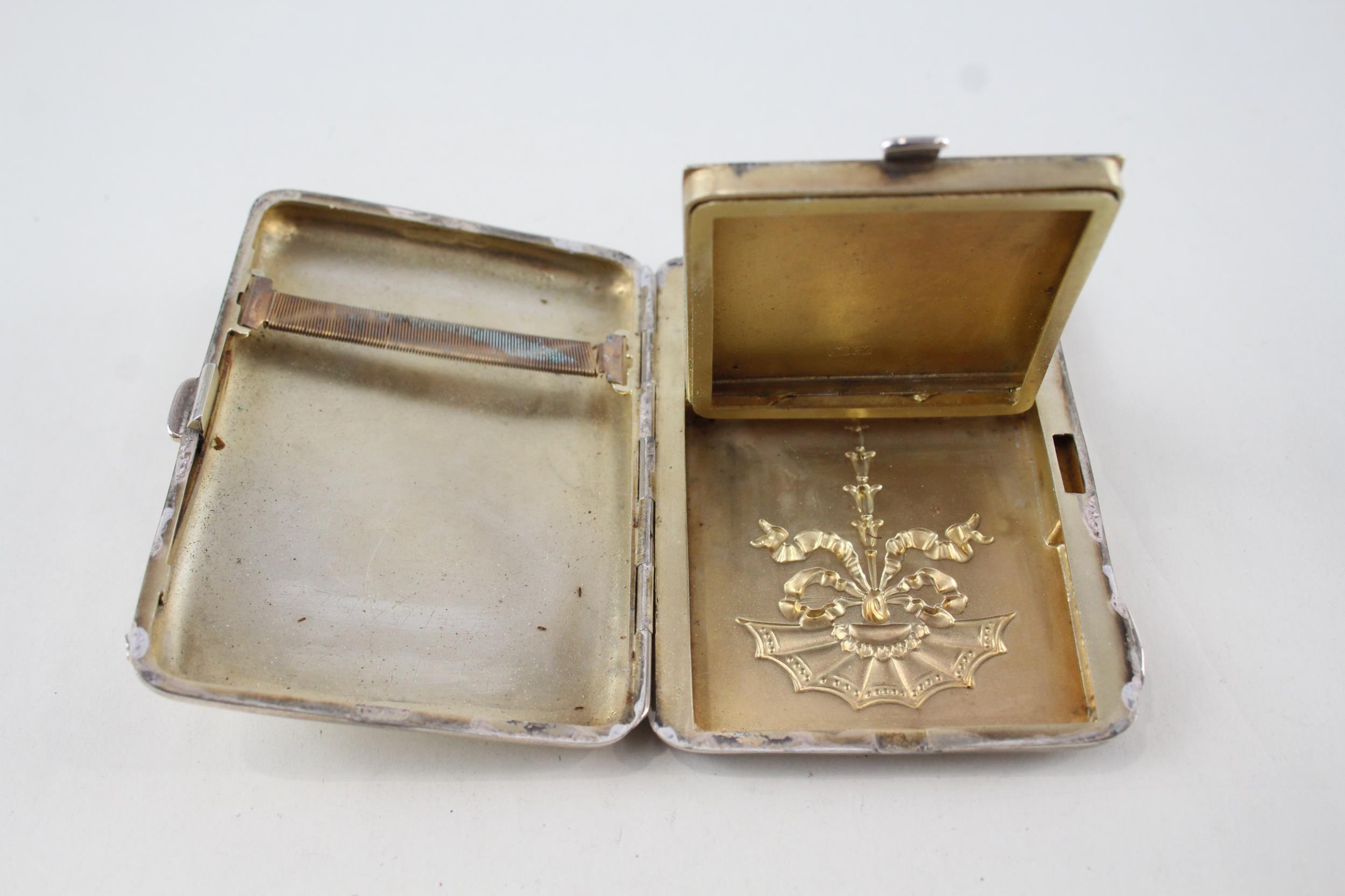 Edwardian 1908 Chester Sterling Silver Ladies Compact / Cigarette Case (125g) - Maker - William - Image 4 of 5