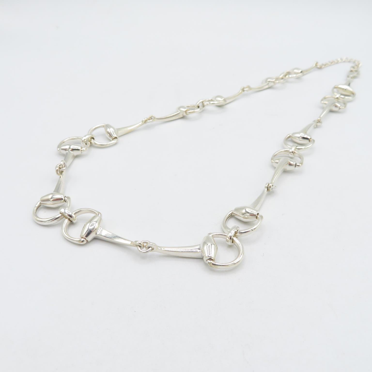 HM 925 Sterling Silver Stirrup Link design necklace in excellent condition (51.5g) length 44cm - Image 2 of 5