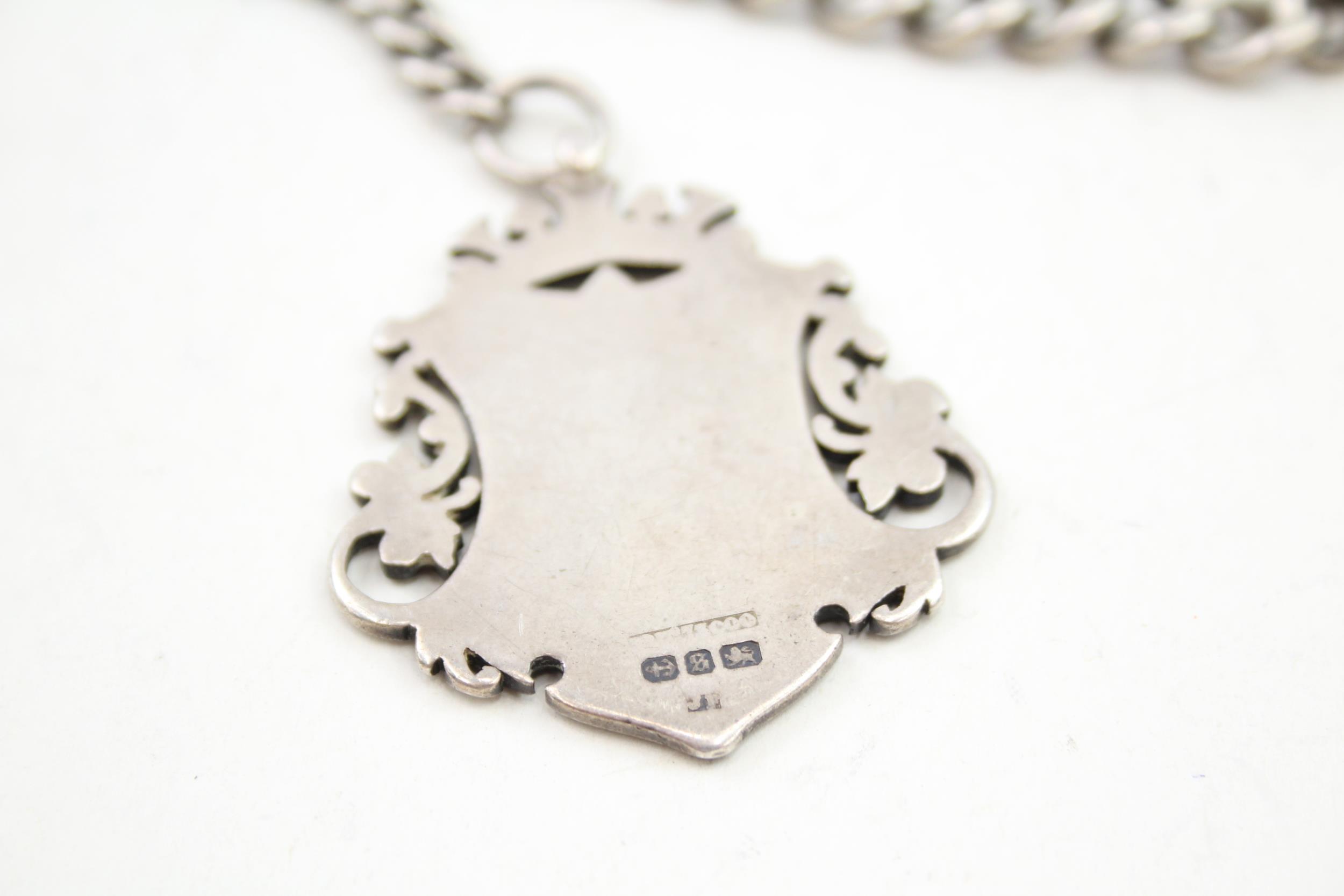 A silver albert chain and shield fob (73g) - Image 6 of 6