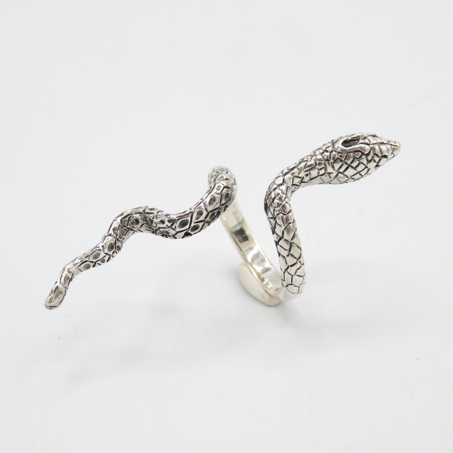 HM Sterling Silver 925 snake ring (7.6g) In excellent condition - Image 2 of 5