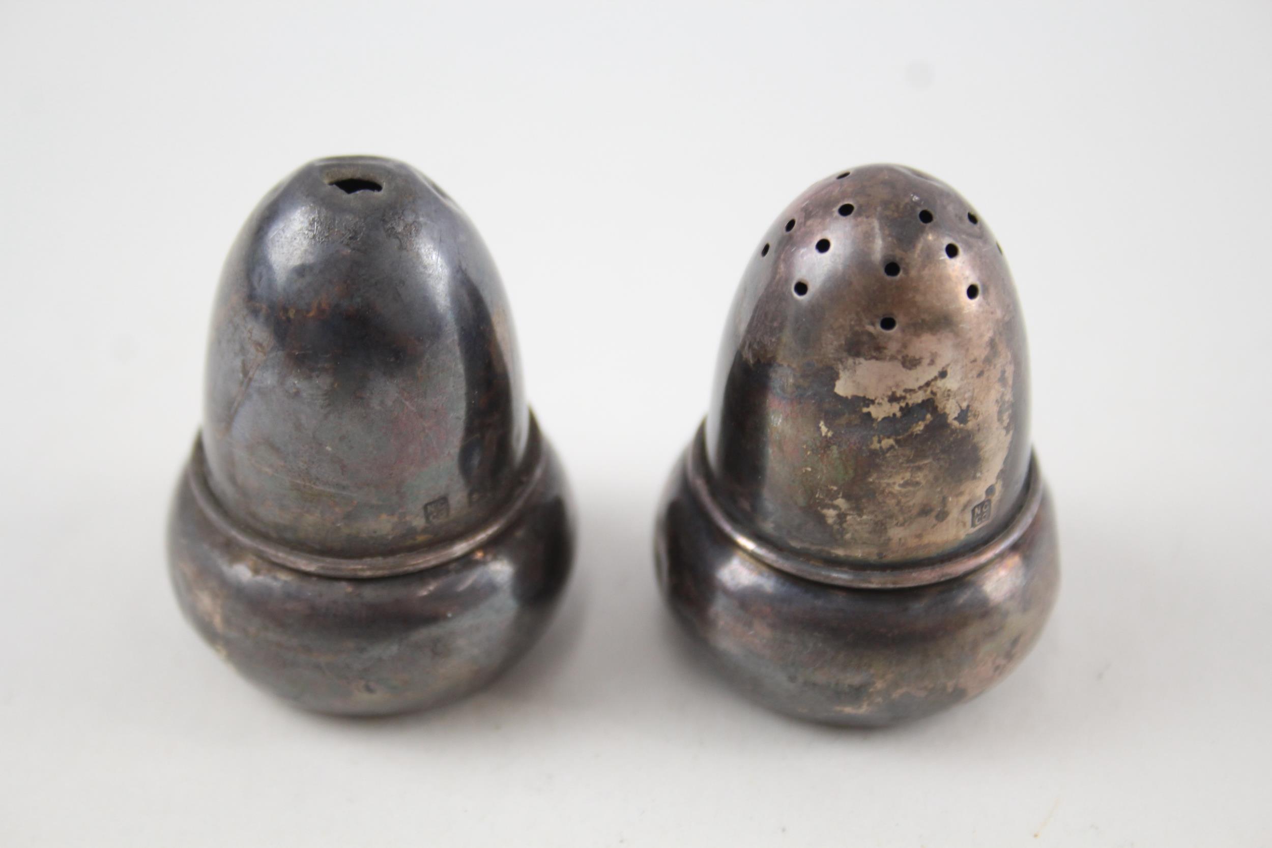 Antique Hallmarked 1923 Birmingham Sterling Silver Novelty Acorn Cellars (22g) - Maker -