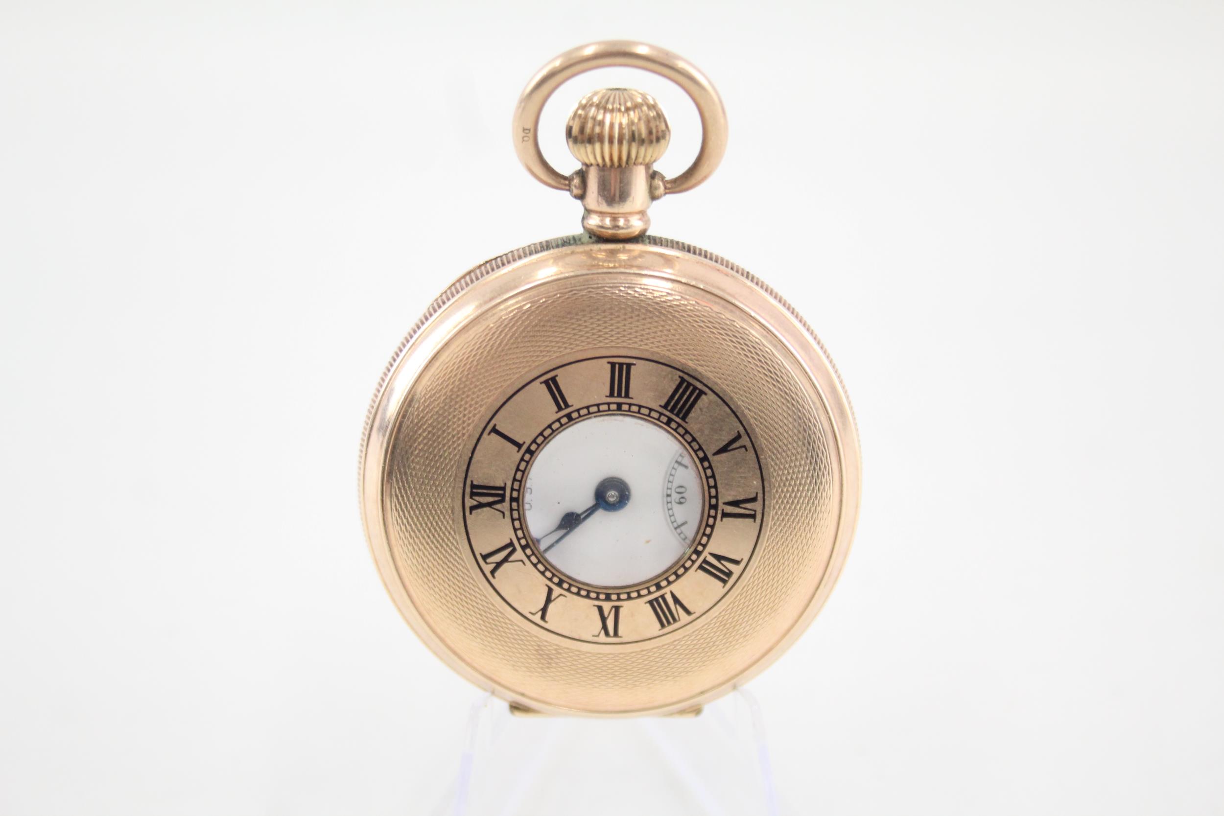 Waltham Half Hunter Rolled Gold Pocket Watch Hand-Wind WORKING - Waltham Half Hunter Rolled Gold