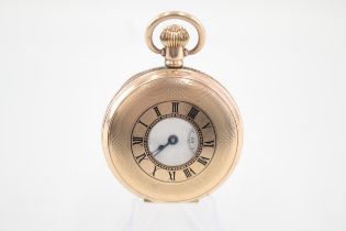 Waltham Half Hunter Rolled Gold Pocket Watch Hand-Wind WORKING - Waltham Half Hunter Rolled Gold