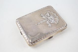 Edwardian 1908 Chester Sterling Silver Ladies Compact / Cigarette Case (125g) - Maker - William