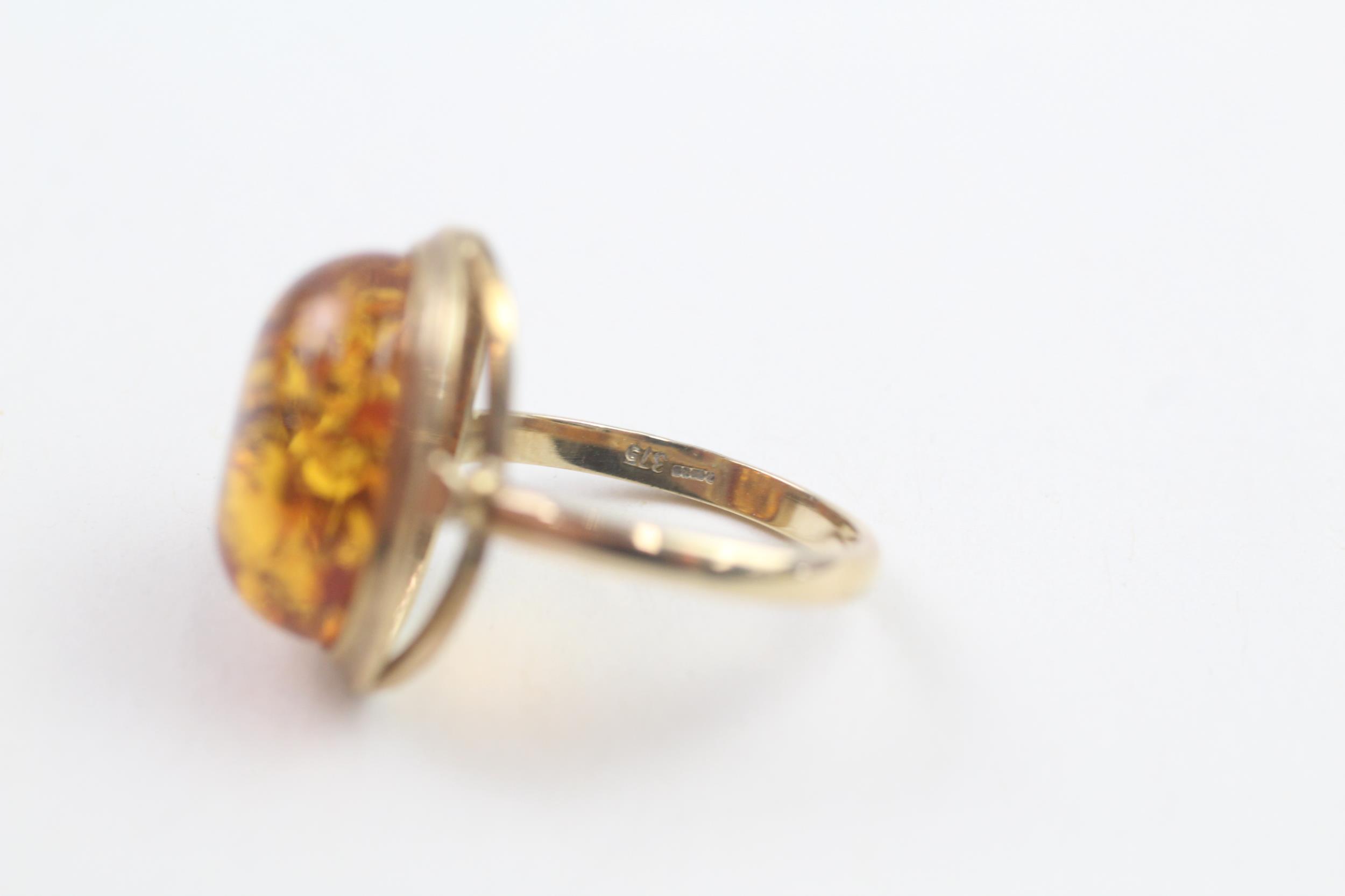 9ct gold cabochon cut amber dress ring (3.6g) Size L - Bild 3 aus 4