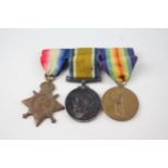 WW1 1914 Mons Star Trio Officer Named 2008 Pte J.T.G Murison 14th London Regt - WW1 1914 Mons Star