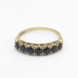 9ct gold vintage sapphire half eternity ring Q 1/2 - 2.1 g