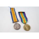 WW1 Medal Pair & Original Ribbons Named S-26069 Pte. F. Hunter A&S.H - WW1 Medal Pair & Original