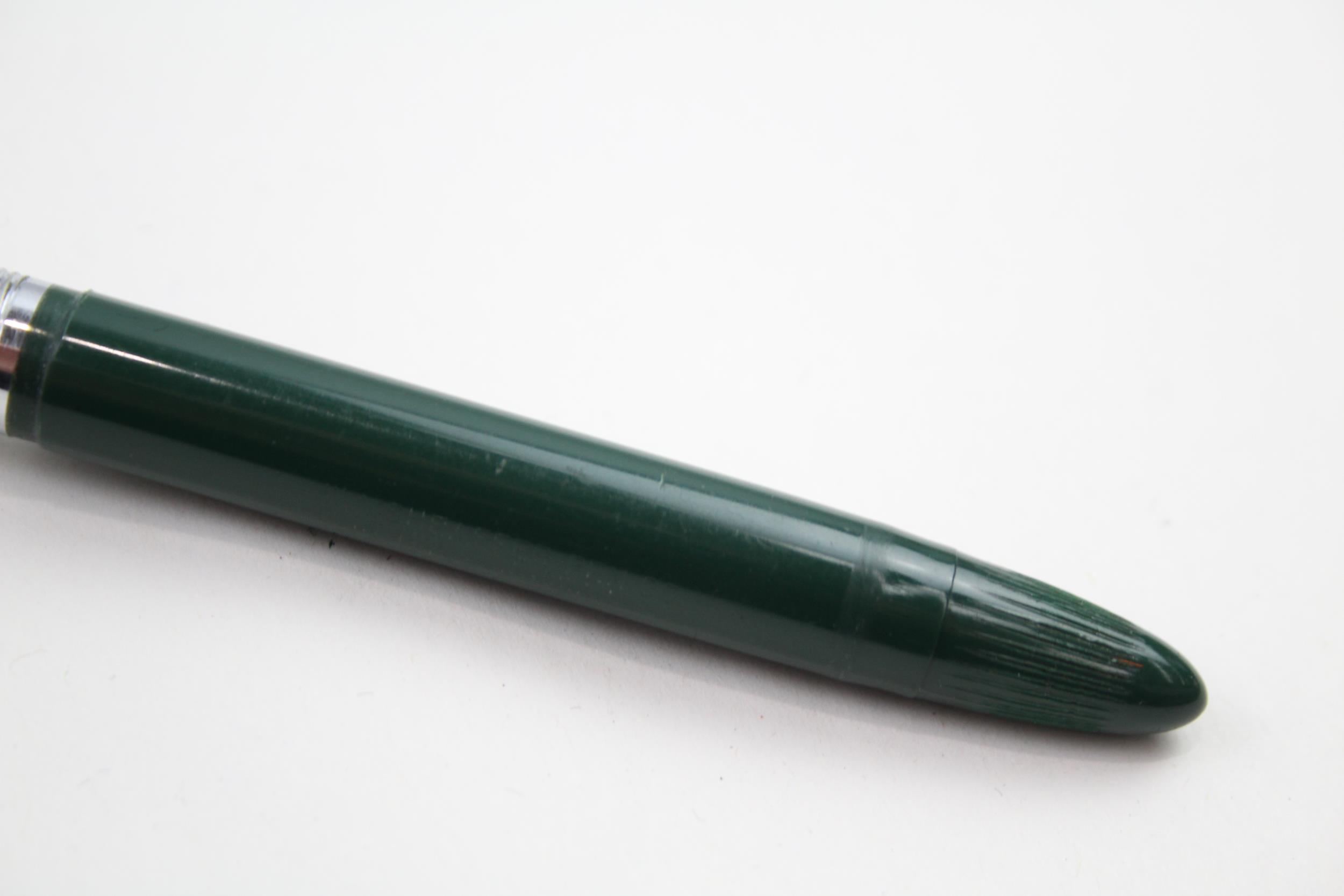 Vintage SHEAFFER Snorkel Green Cased Fountain Pen w/ 14ct Gold Nib WRITING - Dip Tested & WRITING In - Bild 3 aus 6