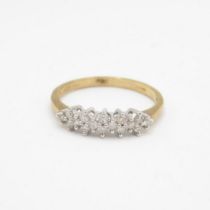 9ct gold diamond cluster ring, total diamond weight: 0.20ct approximately (1.6g) Size O