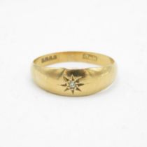 18ct gold antique star set old cut diamond ring (3g) Size R