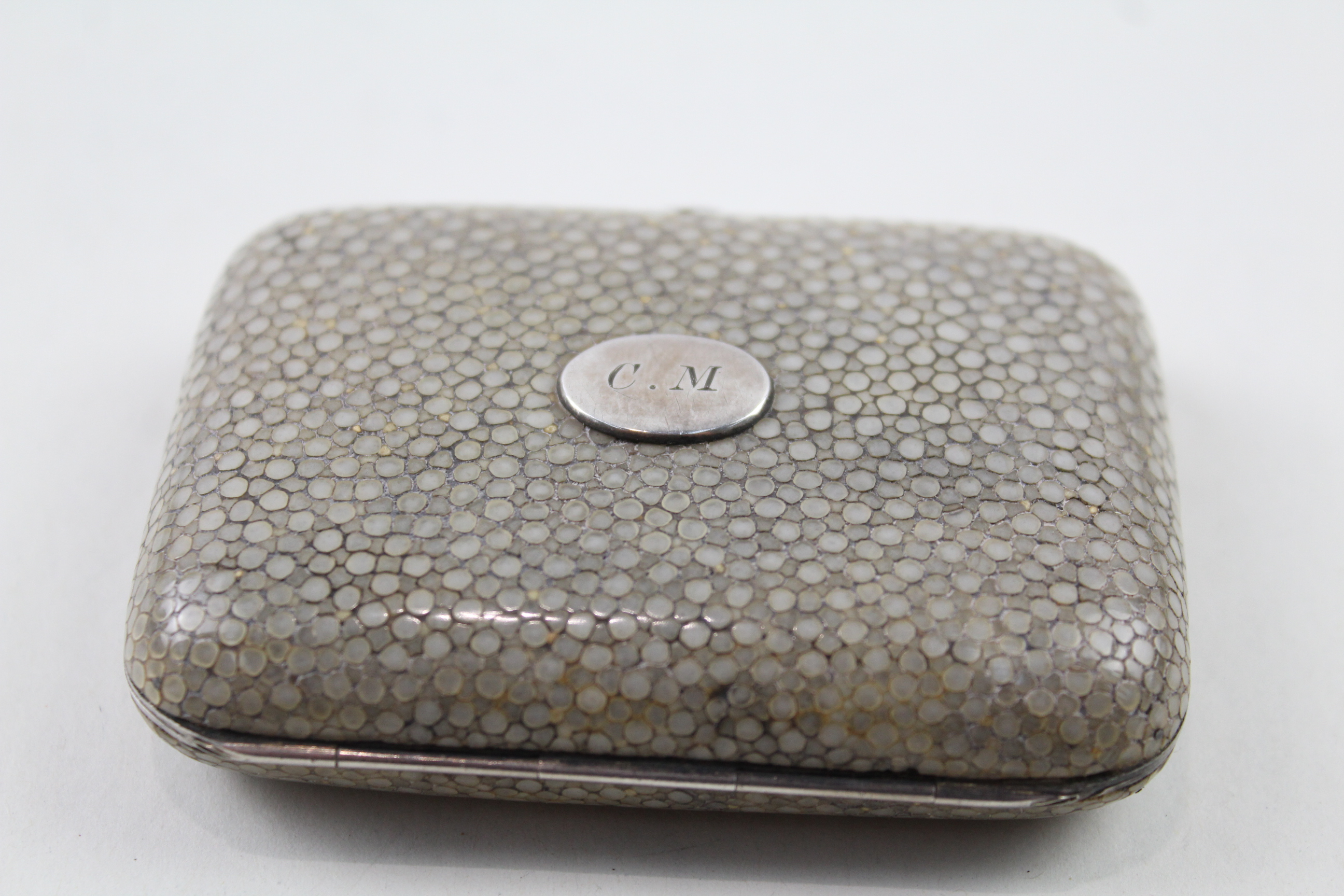 Antique / Vintage .925 Sterling Silver Detailed & Shagreen Ladies Coin Purse 76g - XRF TESTED FOR