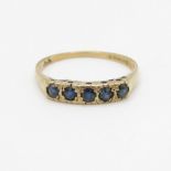 9ct gold sapphire set five stone ring (1.3g) Size N