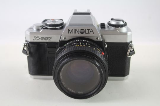 Vintage Minolta X-500 SLR Film Camera Working w/ Minolta 50mm F/1.7 Lens - Minolta X-500 SLR Film - Image 1 of 6