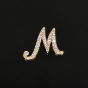 Buchstaben Anhänger "M", 585/14K Gelbgold (punziert), Gesamtgewicht 1,37g, Anhänger in Form eines M