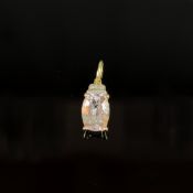 Morganit Diamant Anhänger, 585/14K Gelbgold (getestet), Gesamtgewicht 1,38g, schauseitig rosa Stein