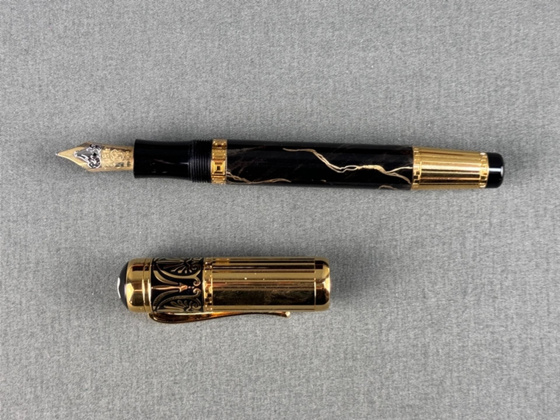 Montblanc fountain pen "Alexander the Great", limited edition 2150/4810, piston fountain pen with 7 - Image 2 of 4