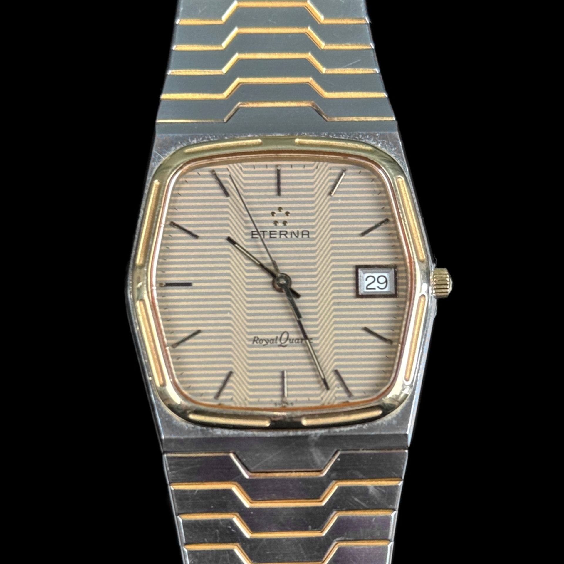 Wristwatch, Eterna Royal, quartz, running, circa 1980, dial with indices. Date display at number 3, - Image 2 of 3