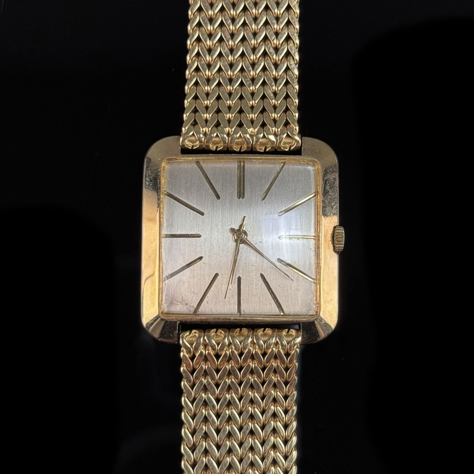 Vintage wristwatch, 585/14K yellow gold (hallmarked), total weight 92.84g, Swiss, automatic, starts - Image 2 of 3