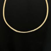 Halskette, 585/14K Gelbgold (punziert), 3,92g, Flachpanzerkette mit Ringverschluss, Länge 44cm