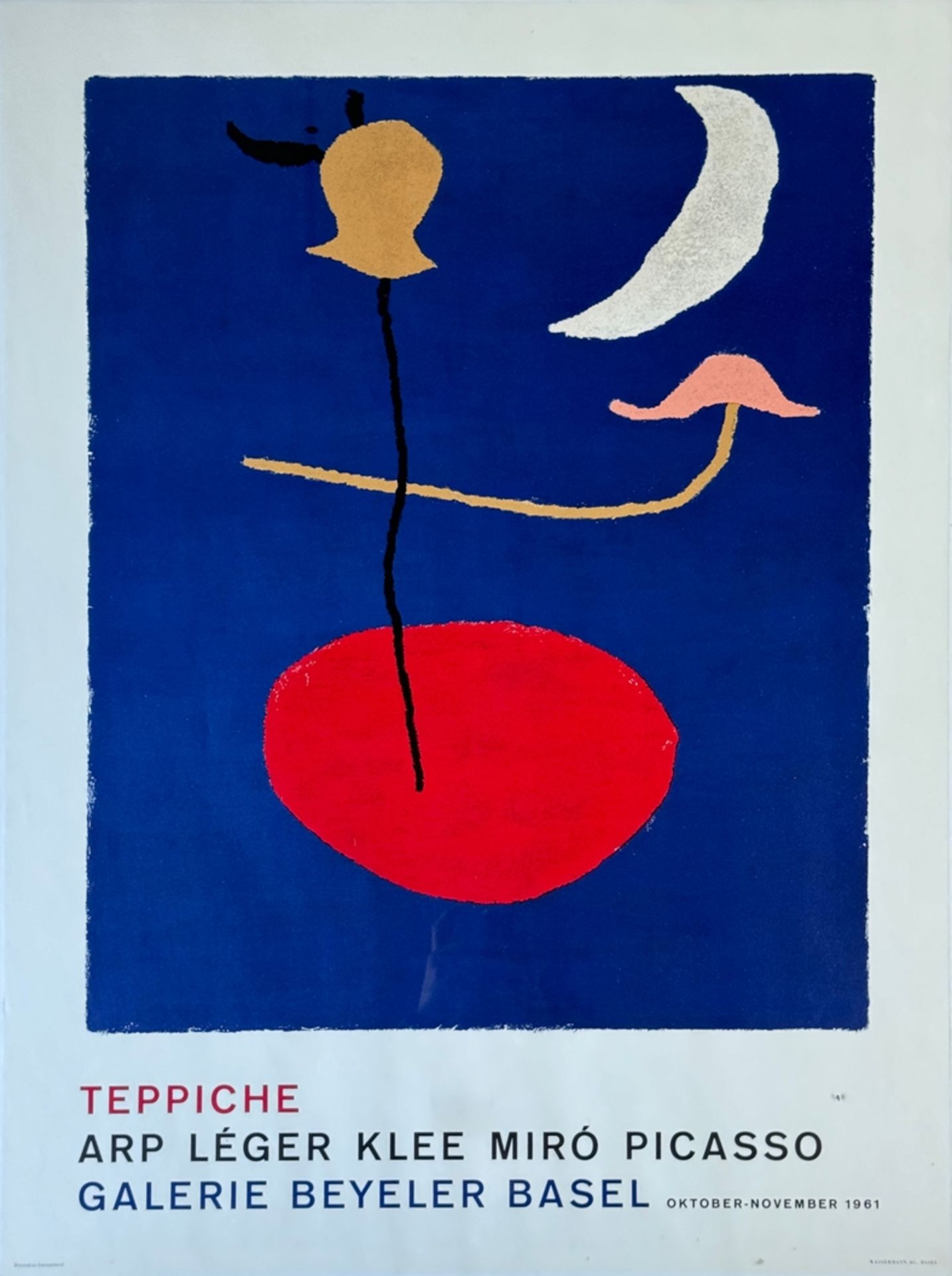 Ausstellungsplakat "Teppiche", Galerie Beyeler Basel, Oktober-November 1961, Ausstellung mit Jean A