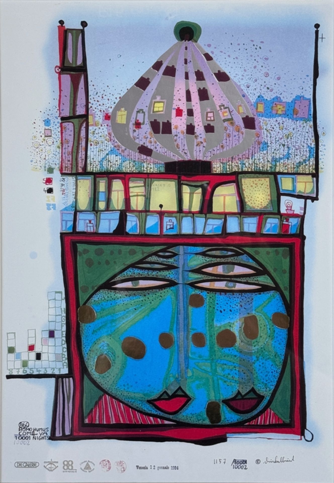 Hundertwasser, Friedensreich (1928 Wien - 2000 Queen Elizabeth II, Pazifischer Ozean) "10002 Nights