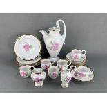 Coffee service, Meissen, blue crossed swords mark, 2nd. Choice, for 5 persons, swan handle model, r