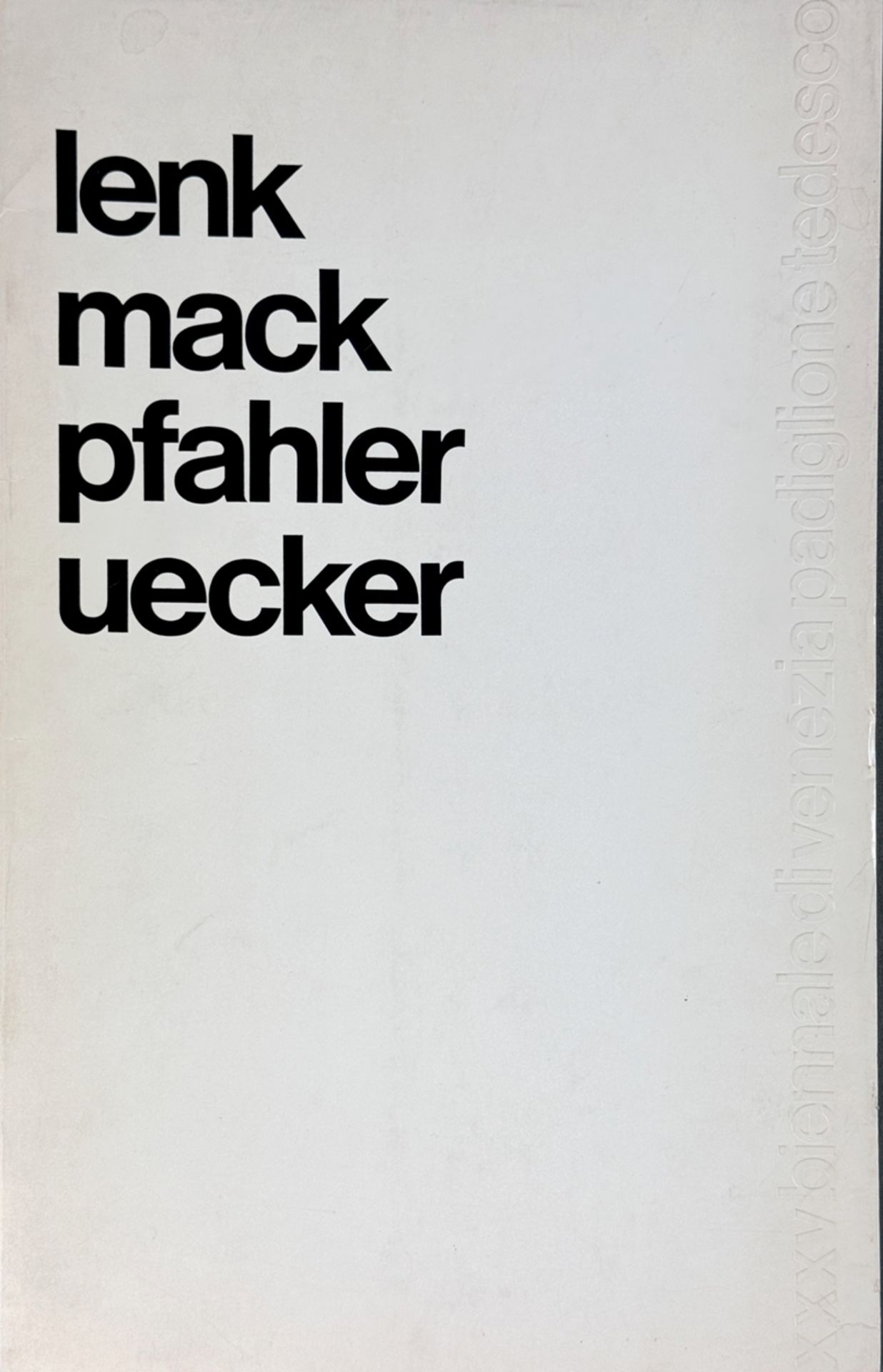 Kunstmappe, "Lenk, Thomas/Mack, Heinz/Pfahler, Georg Karl/Uecker, Günther, XXXV Biennale di Venezia