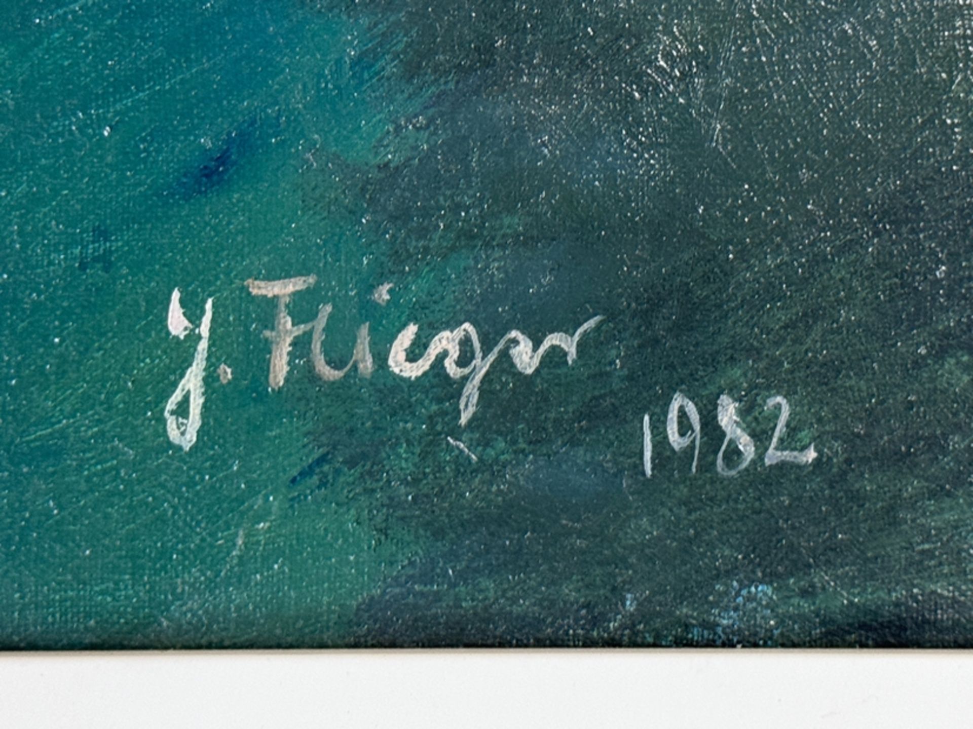 Flieger, Jozef (1922 Kepno/Kempen, Polen - 1989 Posen) "Abstraktes Stillleben", Öl auf Leinwand, un - Bild 3 aus 4