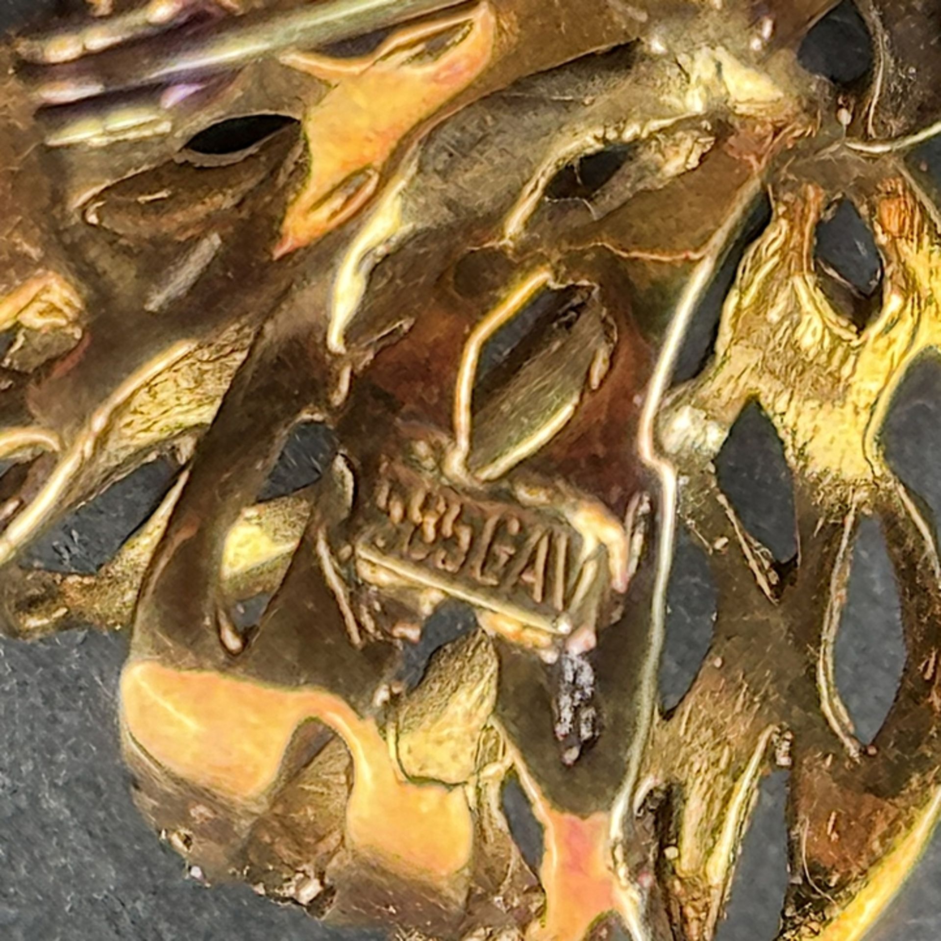 Schleifenbrosche, 585/14K Gelbgold (punziert), 7,65g, durchbrochen gearbeitet, Maße ca. 3,6x4,5cm * - Bild 2 aus 2