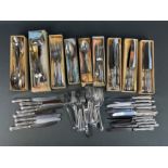 Large set of cutlery, silver 800 (hallmarked), 112 pieces, consisting of: 6 dinner forks/knives, 12