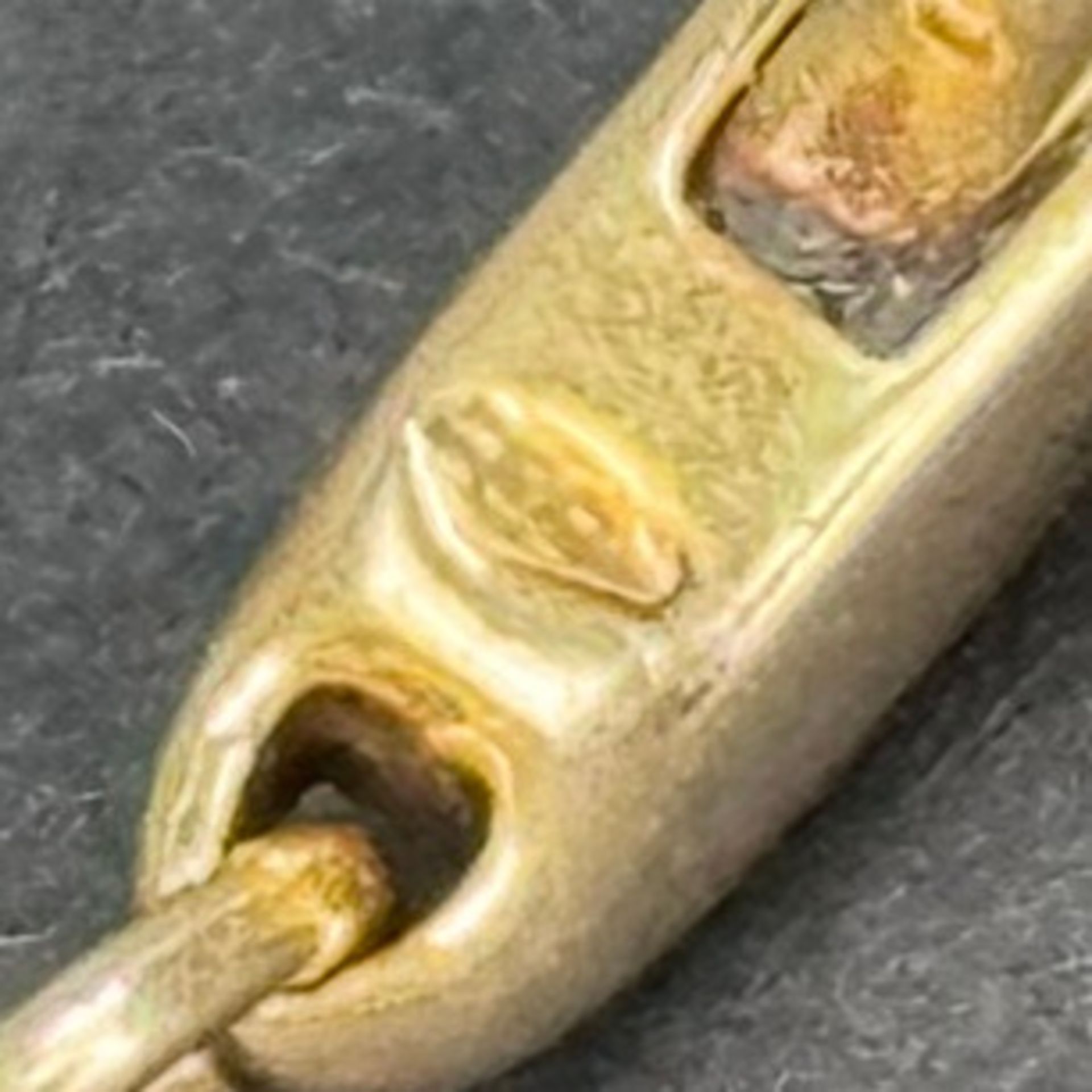 Figaro Halskette, 585/14K Gelbgold (getestet und unleserlich punziert), 14,59g, moderner Karabinerv - Bild 2 aus 2