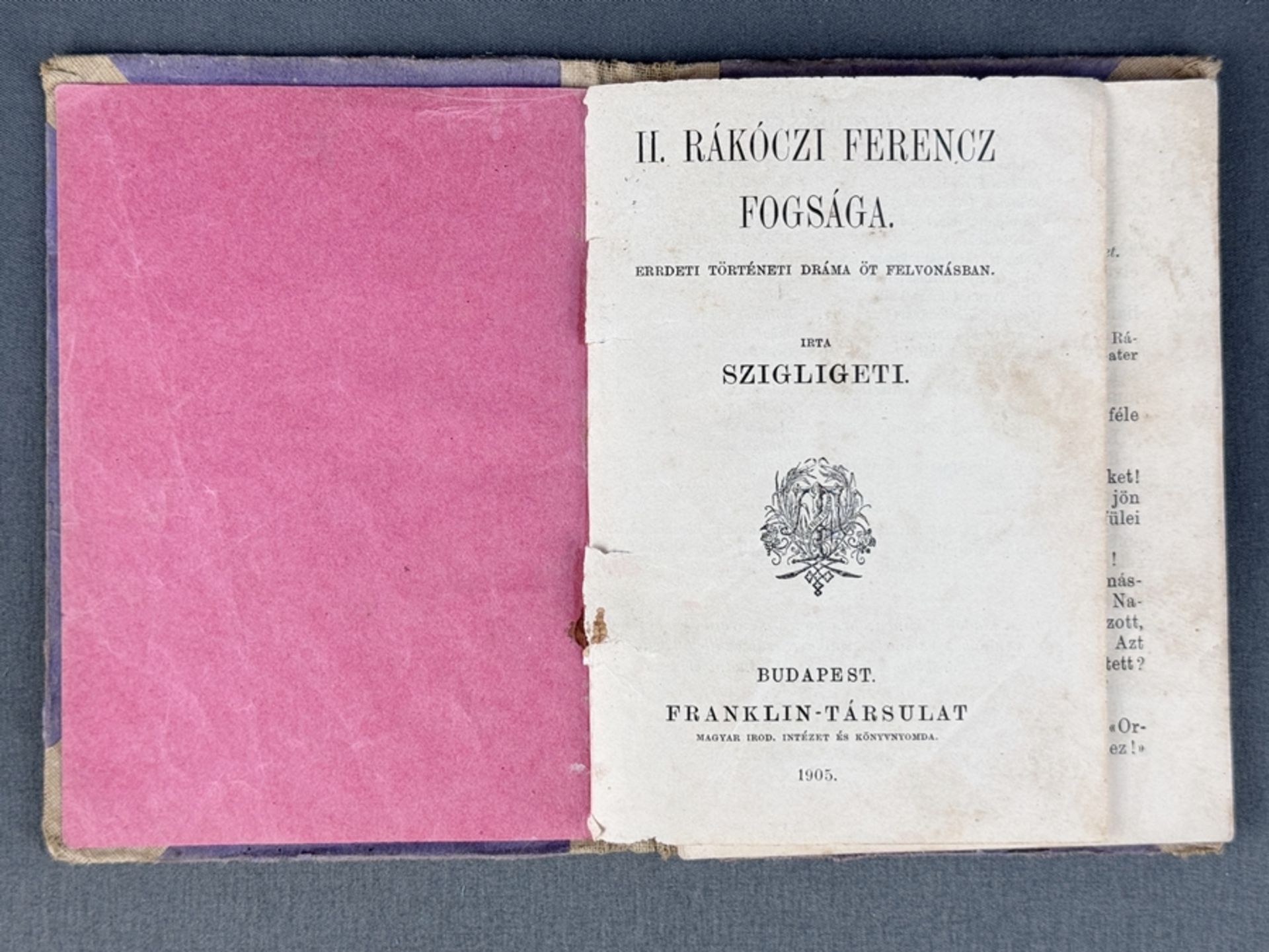 Convolute of 4 books, consisting of: "Horatii Flacci Carmina", Horace, a prayer book and two Hungar - Image 3 of 5