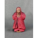 Figure of Bodhidharma, Japan, 20th century, carved and coloured wood, height 12cm *1126/1206/003 (i