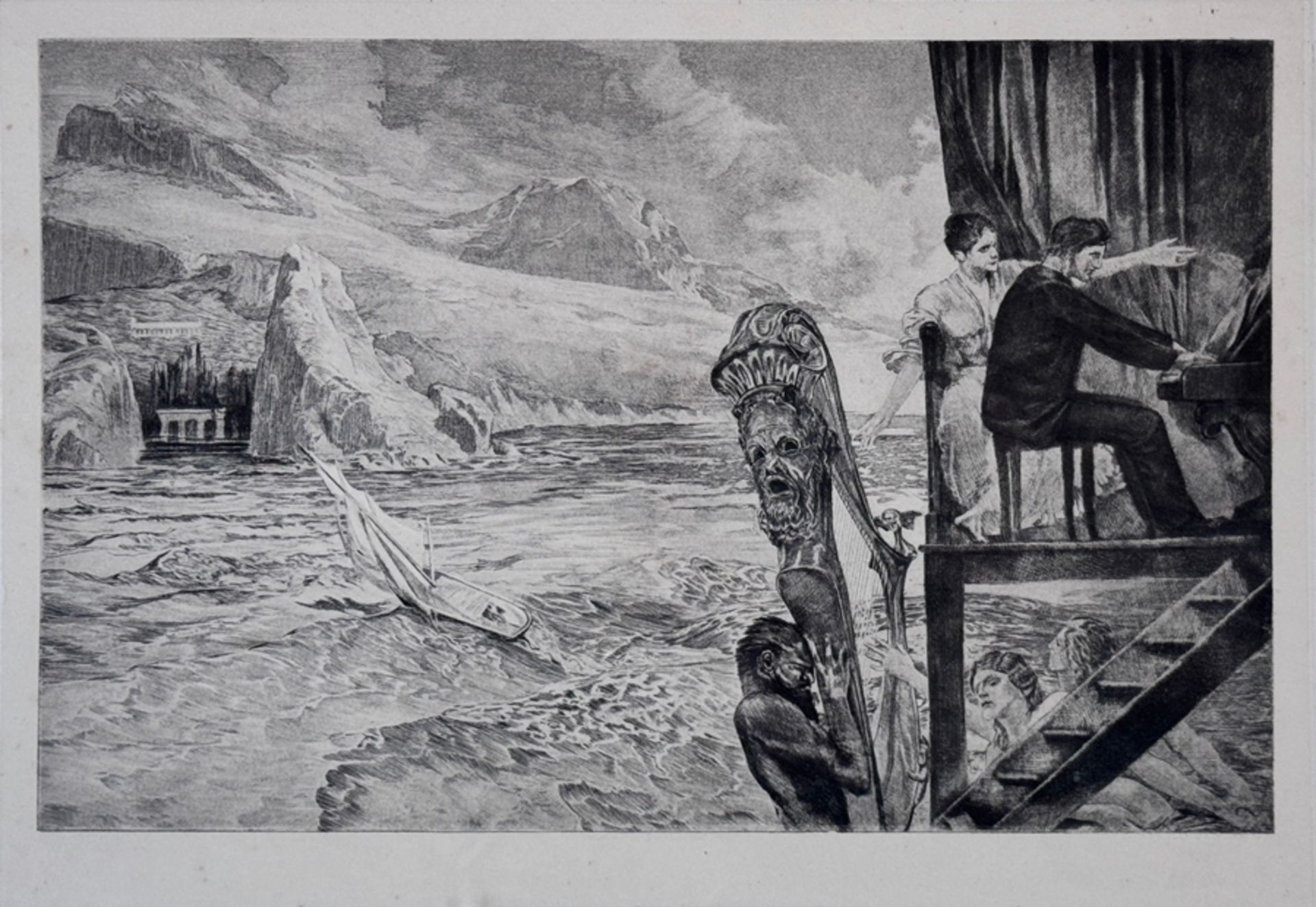 Klinger, Max (1857 Leipzig - 1920 Großjena) "Accorde", from the series "Brahms-Phantasie, Opus XII"