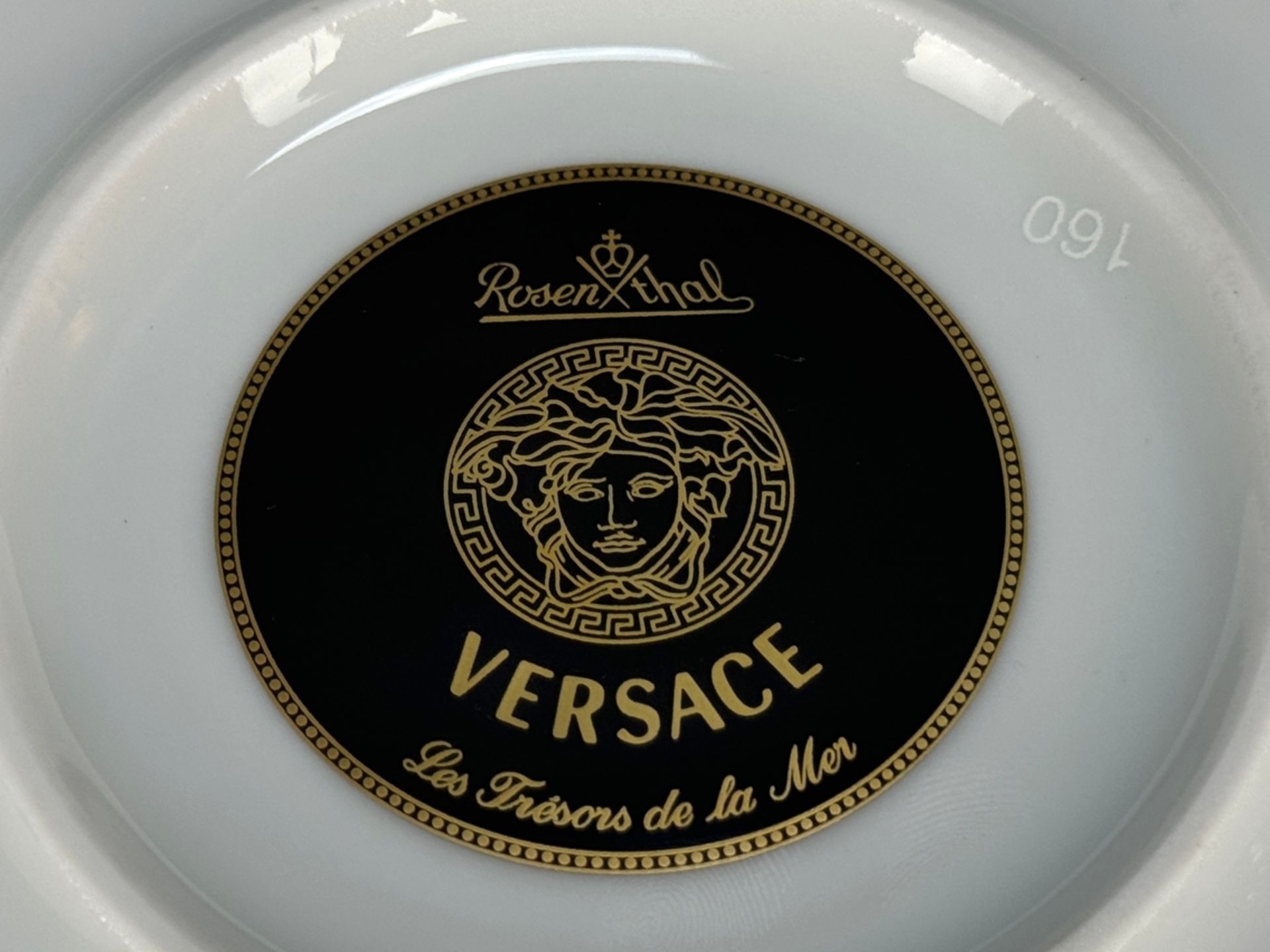 Rosenthal mixed lot, 4 pieces, Versace design, "Medusa" and "Les Trésors de la Mer" decor, black/go - Image 6 of 9