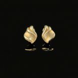 Pair of clip earrings, 585/14K yellow gold (hallmarked), 4g, each front approx. 1.8x1.2cm