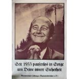 Politisches Plakat, Klaus Staeck (1938 Pulsnitz), "Seit 1933 pausenlos in Sorge um Deine innere Sic