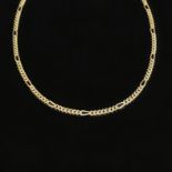 Figaro necklace, 585/14K yellow gold (tested and illegibly hallmarked), 14.59g, modern lobster clas