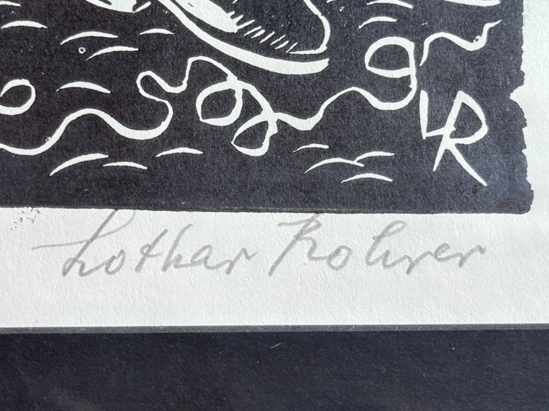 Rohrer, Lothar (1905 Lahr - 1985 Radolfzell) "Radolfzeller Fasnet", woodcut, signed by hand lower r - Image 3 of 3