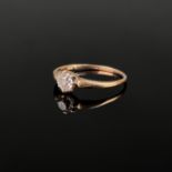 Diamond ring, 585/14K yellow gold (tested), 1.49g, centre diamond of around 0.35ct, ring size 51.5