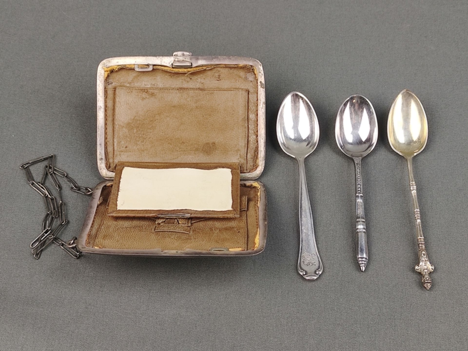 Convolute silver, 15 pieces, consisting of 14 demitasse spoons/coffee spoons, 14 pieces, of which 5 - Image 2 of 5