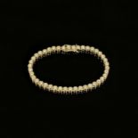 Tennis bracelet, 585/14K yellow gold (hallmarked), 13.86g, set with a total of 42 brilliant-cut dia