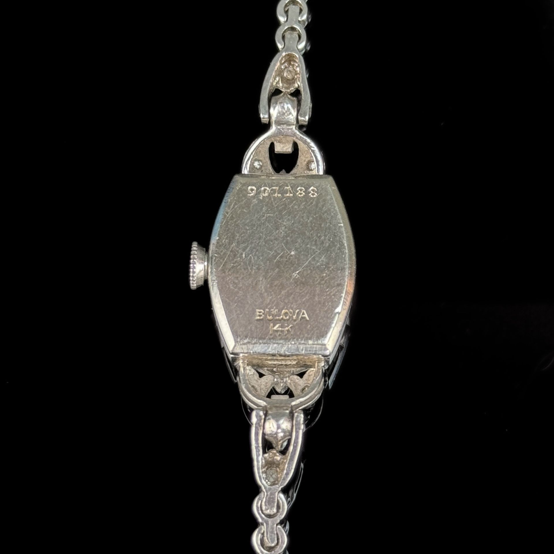 Exclusive diamond ladies' watch, Bulova, 585/14K white gold (hallmarked), total weight 16.49g, set - Image 3 of 3