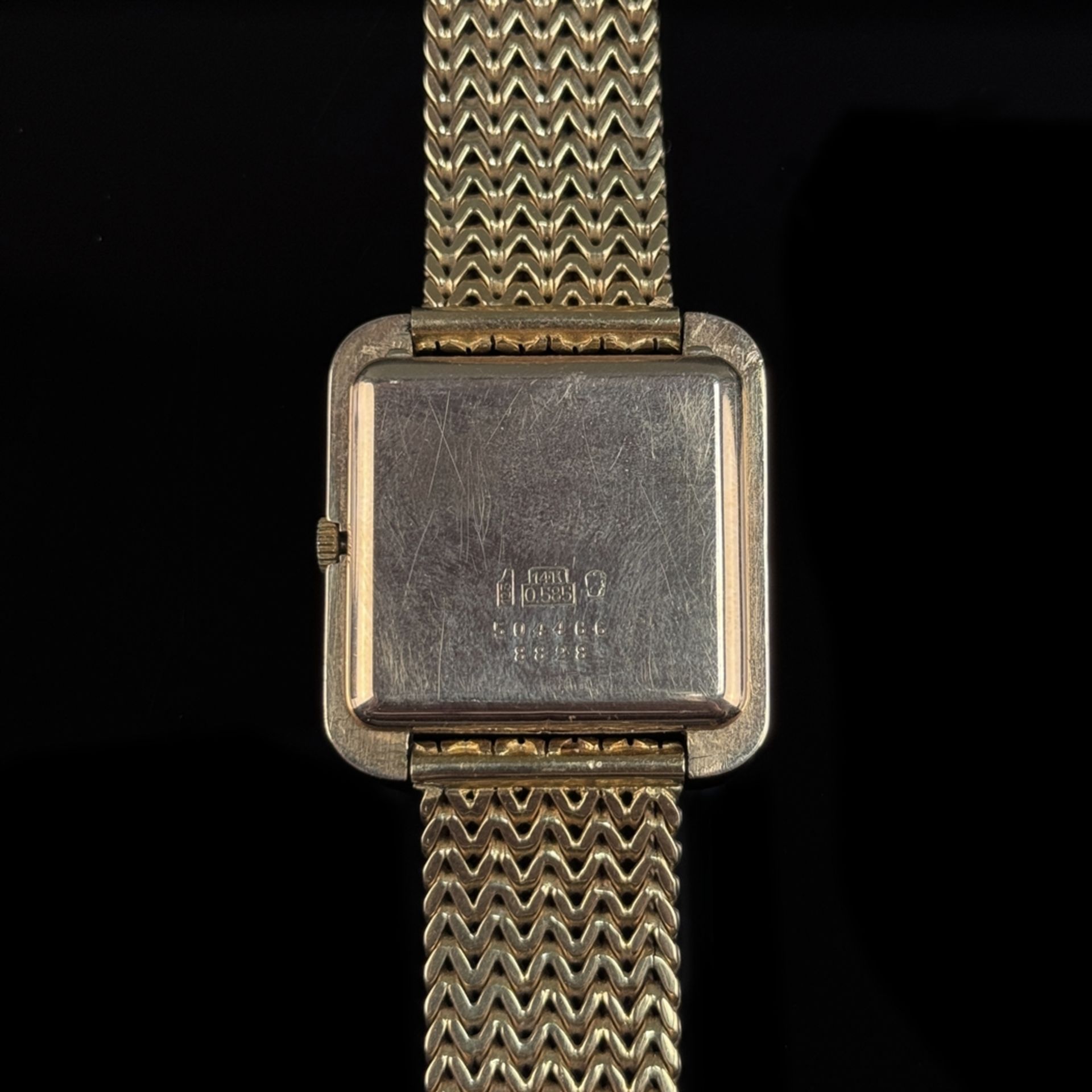 Vintage wristwatch, 585/14K yellow gold (hallmarked), total weight 92.84g, Swiss, automatic, starts - Image 3 of 3