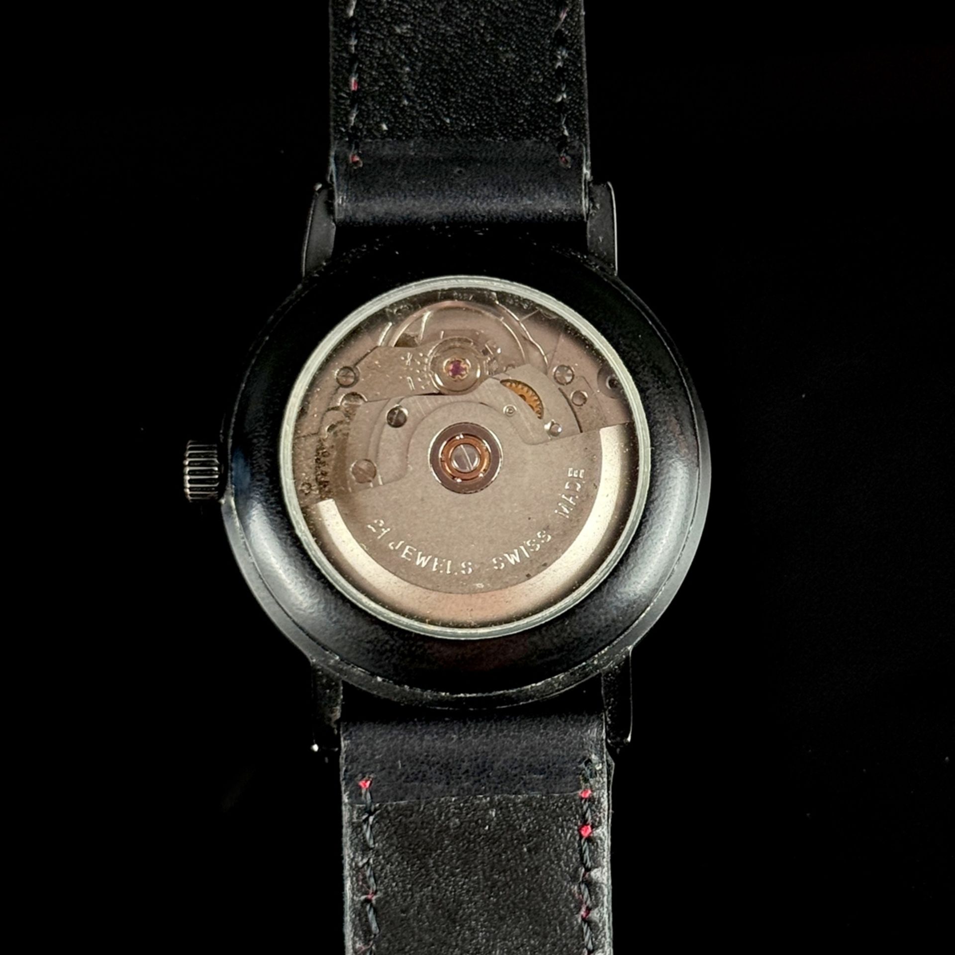 Wristwatch "Unicredit Suisse", automatic, plain black dial, date display at number 3, gold bar 1g f - Image 3 of 3