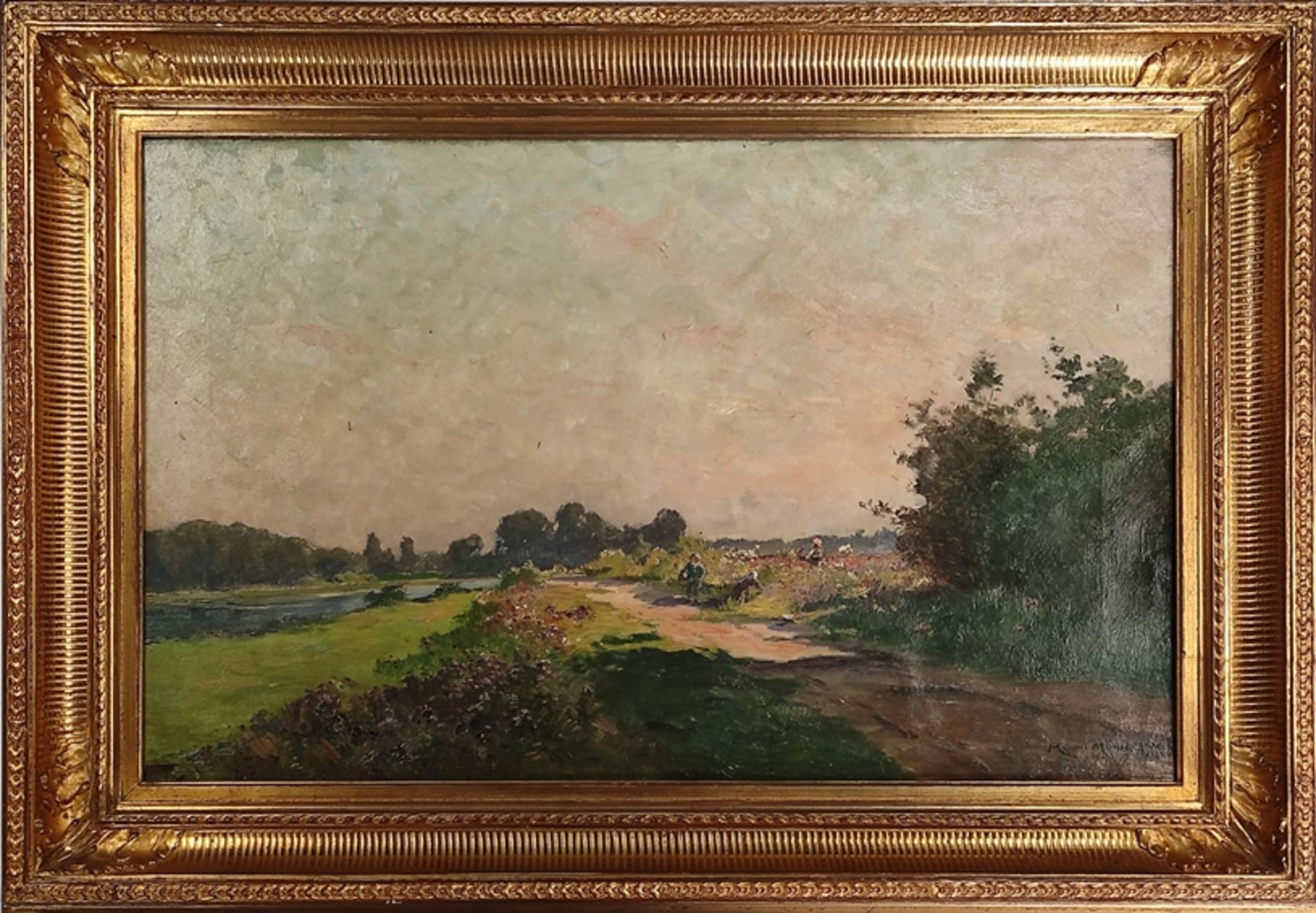 Moisset, Maurice (1860 - 1946) "Paysage d'été", Impressionist landscape scene of blooming fields in - Image 2 of 4