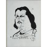 Janssen, Horst (1929 - 1995 Hamburg) "Honoré de Balzac", aus der Serie "Bekannte Literaten", Lithog